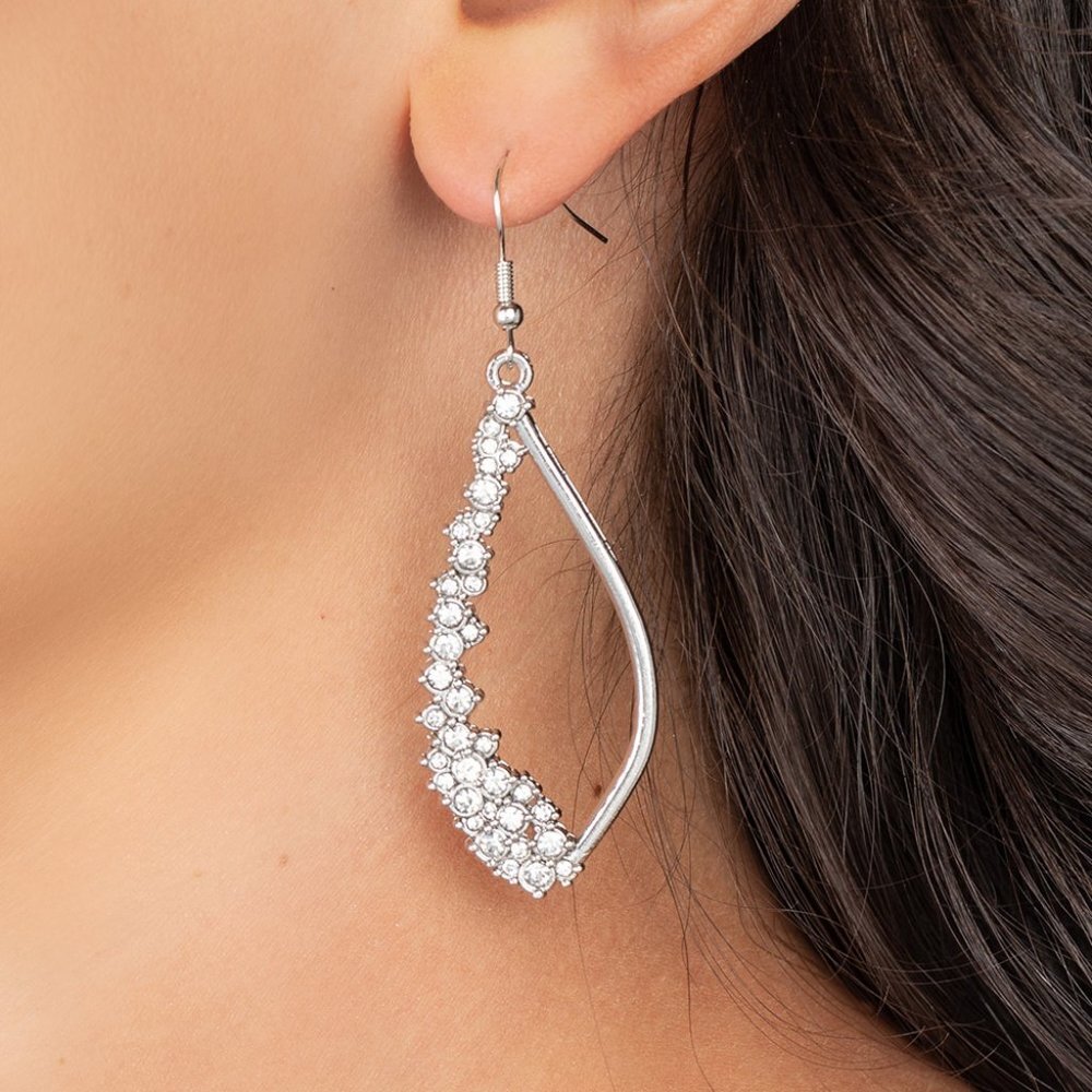 Sparkly Side Effects - White Earrings